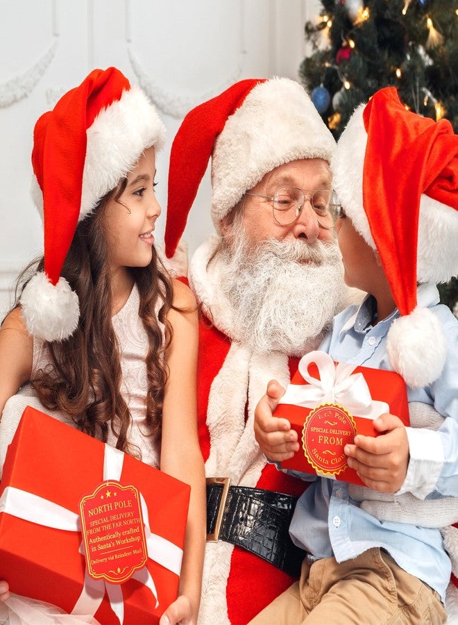 مارسبارك مجموعة مارسبارك من 100 قطعة من بطاقات هدايا عيد الميلاد من سانتا، 4 أنماط، بطاقات هدايا عيد الميلاد من القطب الشمالي مع خيط، بطاقات ذهبية اللون قابلة للتخصيص من سانتا، ملصقات توصيل من القطب الشمالي لتغليف الهدايا. - Image 4